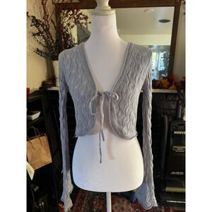 Thirty Thirty LA Tie Front Pointelle Cardigan